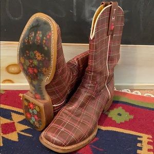 Tin Haul Boots Pink Stitch